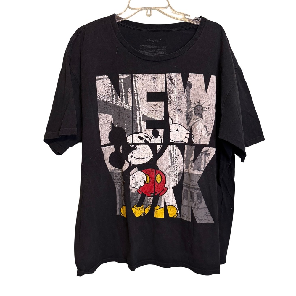 Disney‎ Store Womens Mickey Mouse New York City Graphic T-Shirt Black Size 2XL